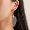 Tree Leaf Shape Alloy Hollow Bright Dangle Hook Earrings Fashion Jewelry for Wedding