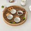 Embossed Bread Handle Ceramic Small Dish Seasoning Dish Dipping Sauce Dish Household Flavor Dish Cute Side Dish Cute Little Dish