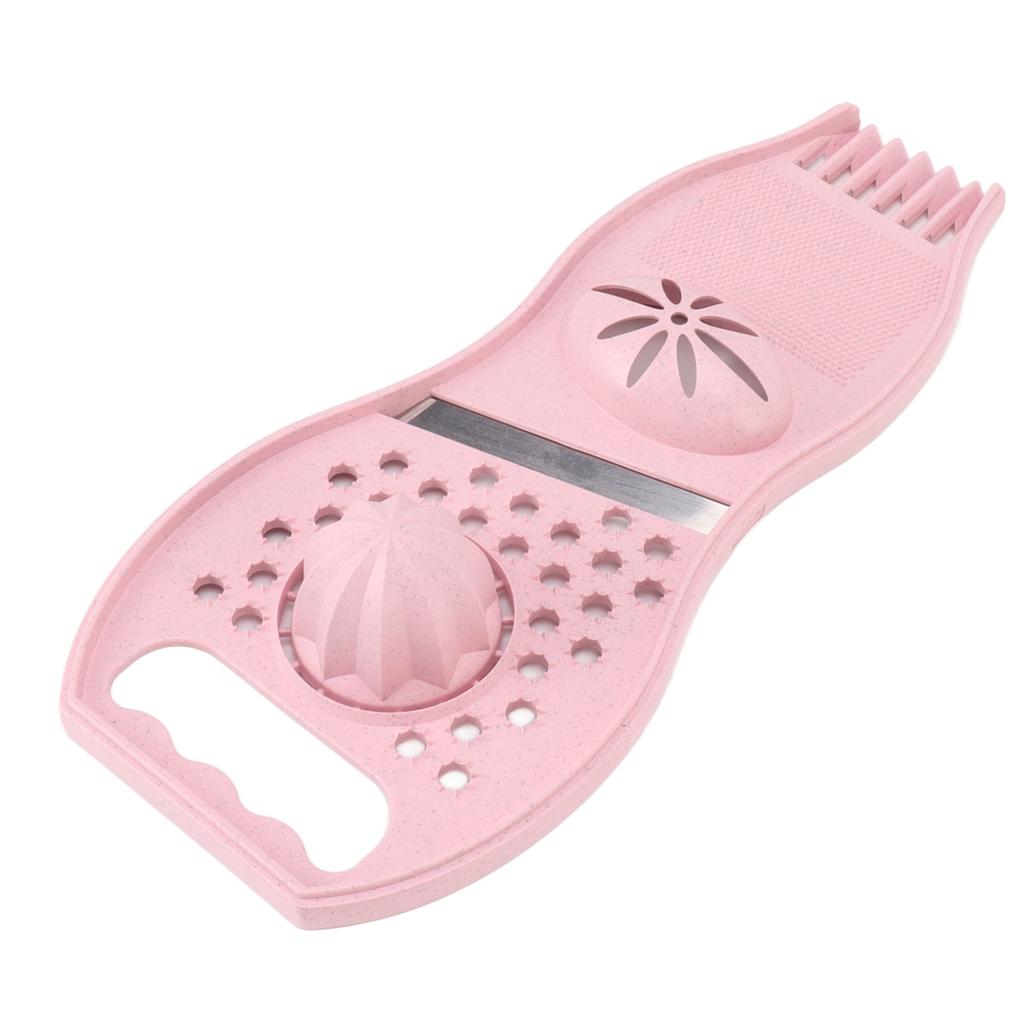 Fruktskreller Sitronpresse 3 i 1 Multifunksjon Rustfritt Stål Rustfritt Grønnsakskutter Rosa