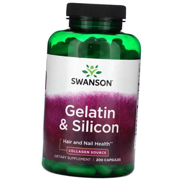 

Желатин и хелат кремния, Gelatin and Silicon, Swanson 200капс (68280011) 200caps