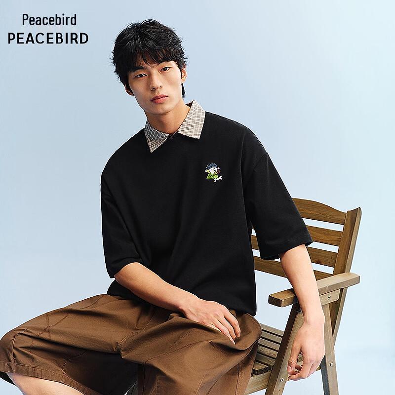 PEACEBIRD Men s Printed Short Sleeve T-Shirt L