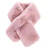 Solid Color Winter Girl Neckerchief Wrap Warmer Plush Scarf Neck Warmer Cross Scarf Warm Scarf
