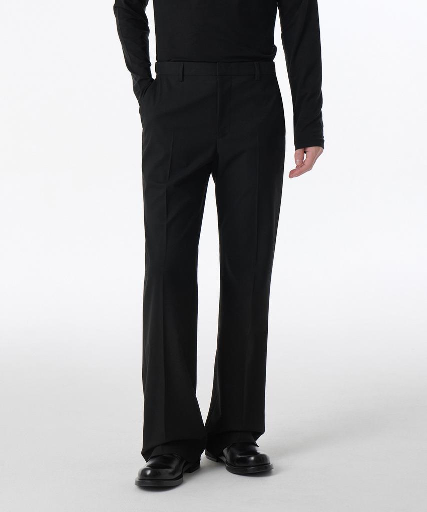 MUSINSA STANDARD Whipcord Flare Hidden Banding Slacks [Black]