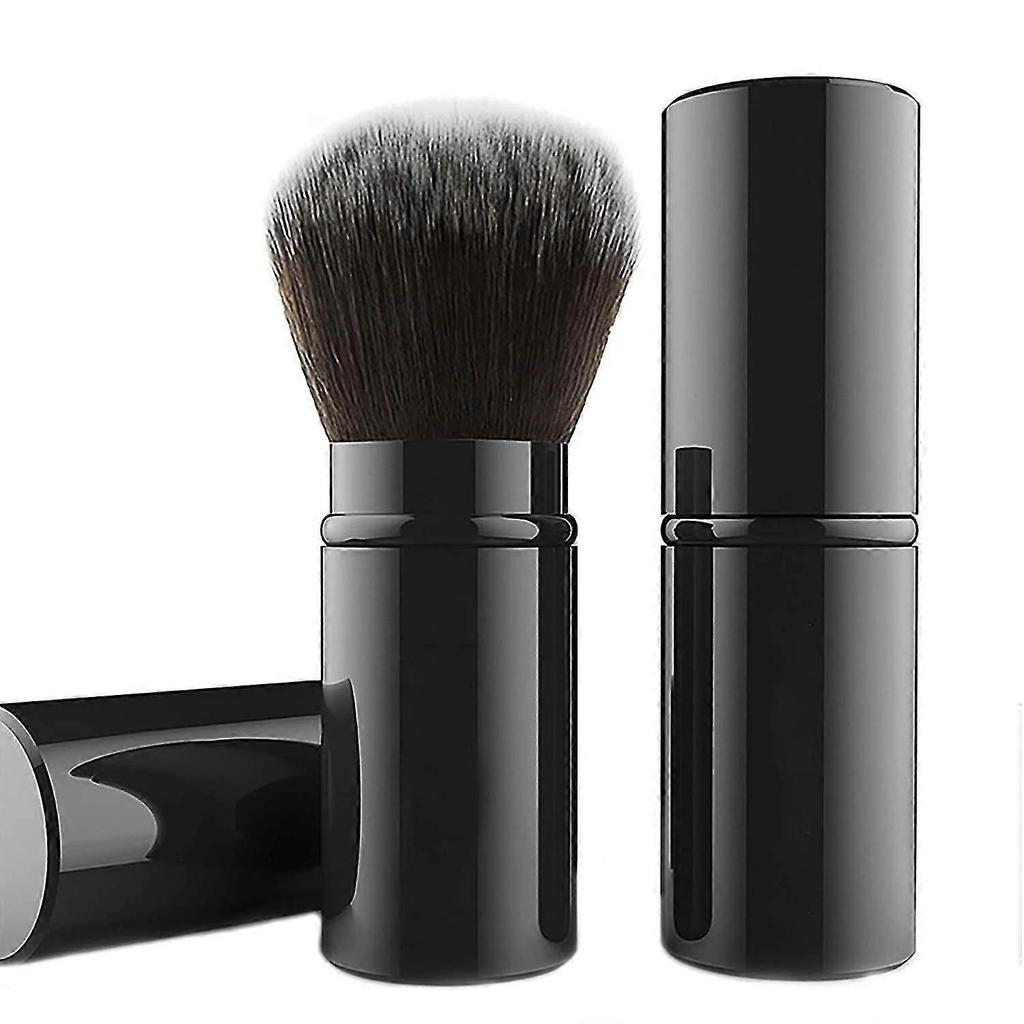 Einziehbarer Kabuki Make-up-Pinsel, Reise-Gesichts-Rougepinsel, Tragbarer Puderpinsel mit Abdeckung für Rouge, Bronzer, Buffing, Makelloses Puder-Kosmetik