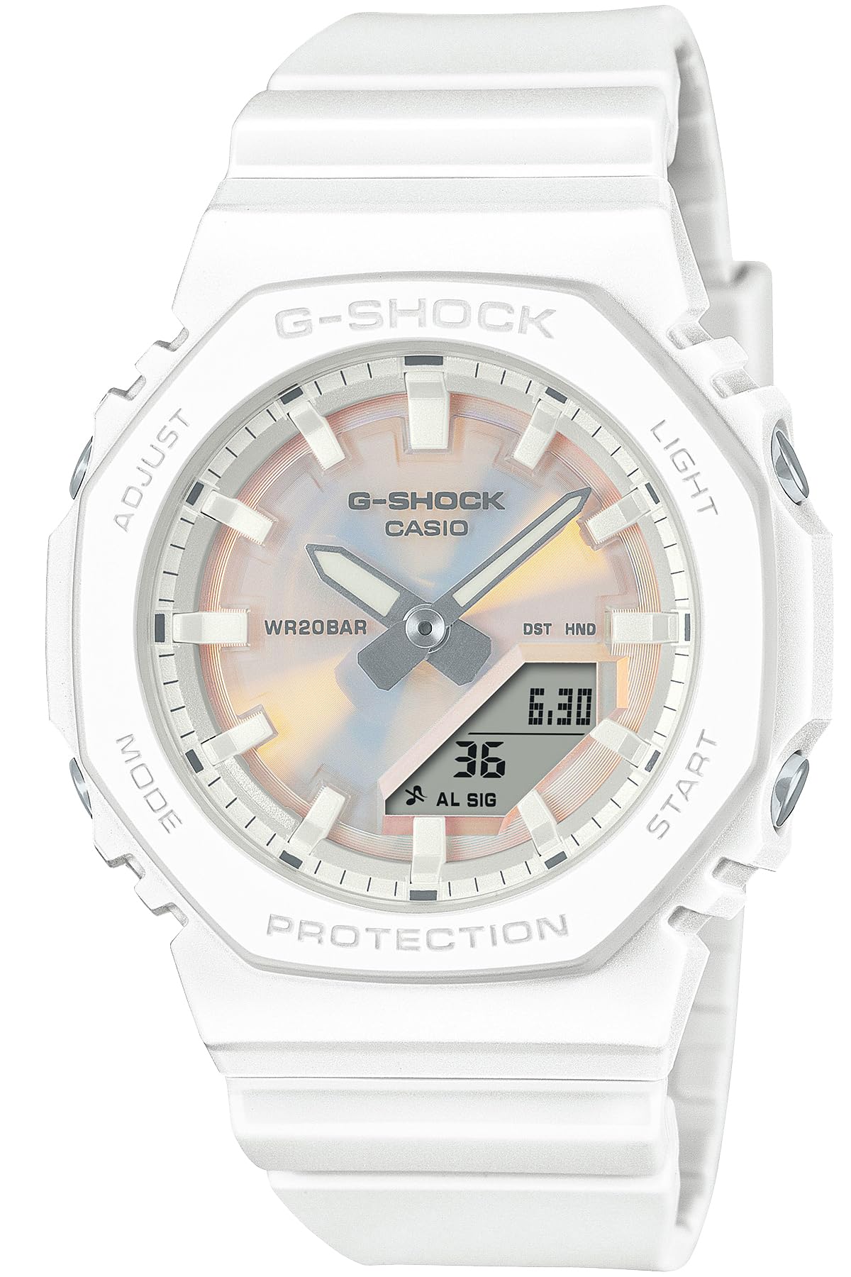 

Часы, изготовленные из экологически чистых материалов, Белые [Casio] G-Shock [] Модель среднего размера, материалы, GMA-P2100PC-7AJF, Женские,