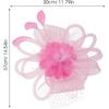 TEHAUX Fascinator Headband with Mesh Flower and Plume, Pink Cocktail Tea Party Hat for Women, Wedding Special Occasion Accessory