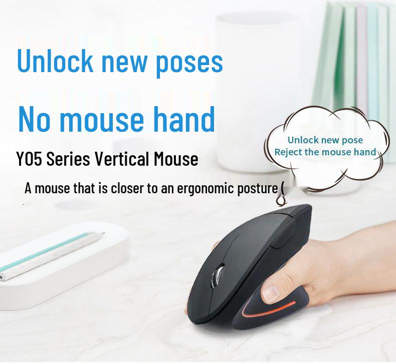 Bluetooth Rechargeable Silent Vertical Wireless Mouse for Laptop