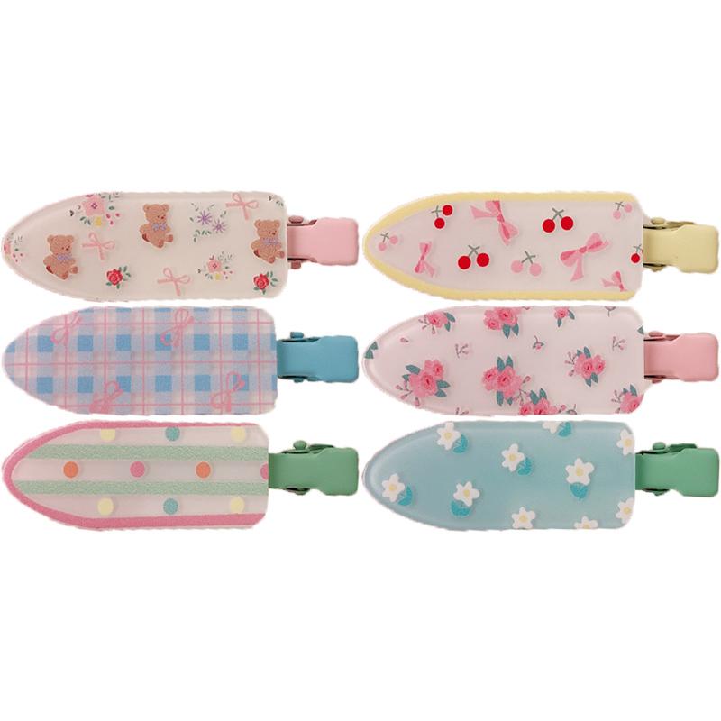 Cherry Polka Dot Floral Bow Hair Clips Love Girl Duckbill Clip Broken Hair Bangs Hair Accessories