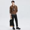SEPTWOLVES Men's Antibacterial Textured Long Sleeve Polo Shirt