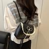 Kawali PU Leather Bag Korean Style Shouder Bag Simple Lace Bow Backpack  Gift