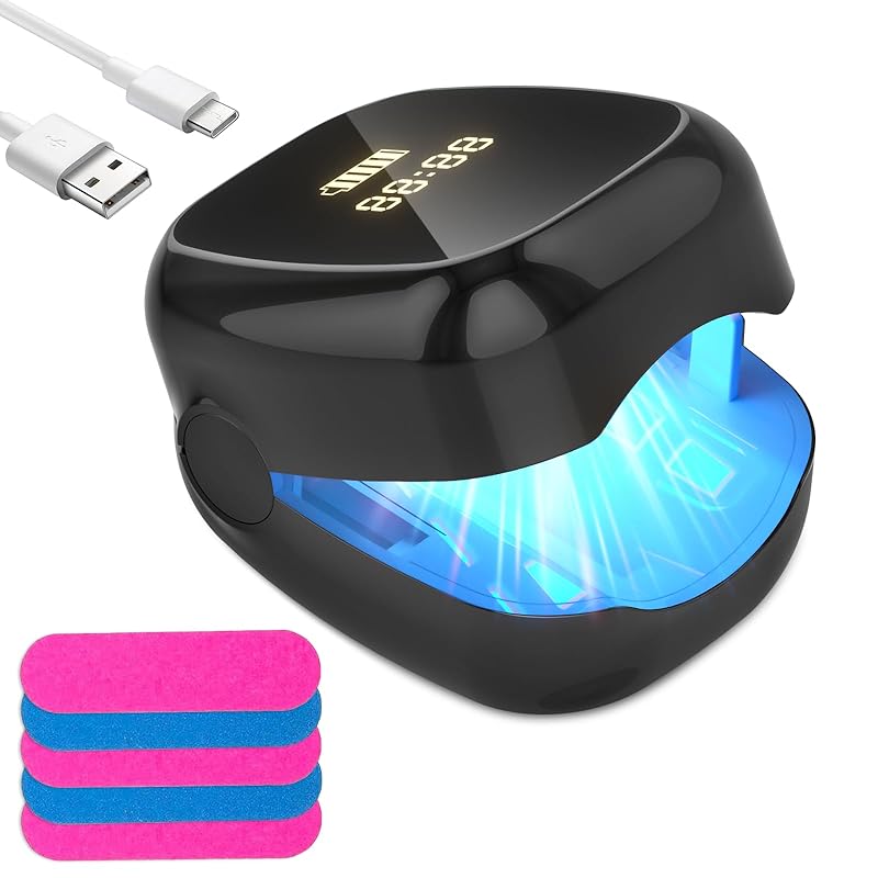 Лазерный аппарат для лечения грибка ногтей со светодиодным светом - Устройство для лечения грибка ногтей светом, Эффективное перезаряжаемое средство для удаления грибка ногтей для домашнего использования чёрный