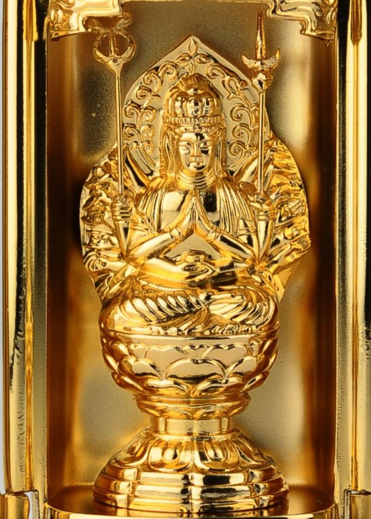 Buddhist Statue of the Kannon Bodhisattva In a Shrine Keishu Original Model In the Year of the Zodiac Guardian Takaoka Thousand-Armed (gold-plated/24k
