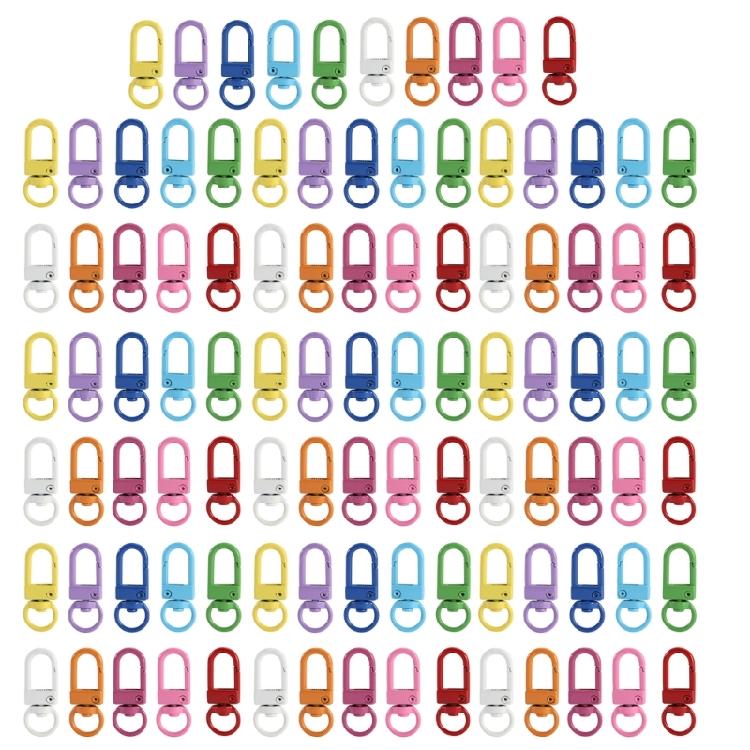 100 шт. Цветные карабины Застежки Брелок Застежки-лобстеры Вращающиеся крючки для брелока 1