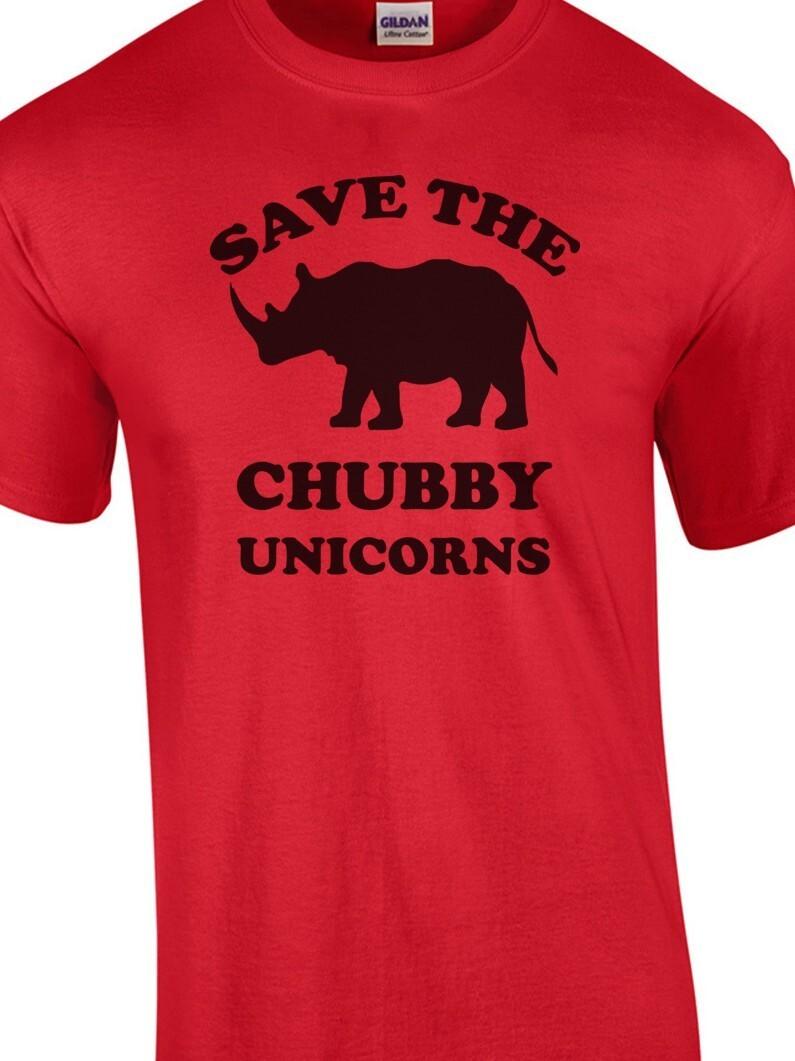 Save the chubby Unicorns T shirt tee rhinoceros Rhino S