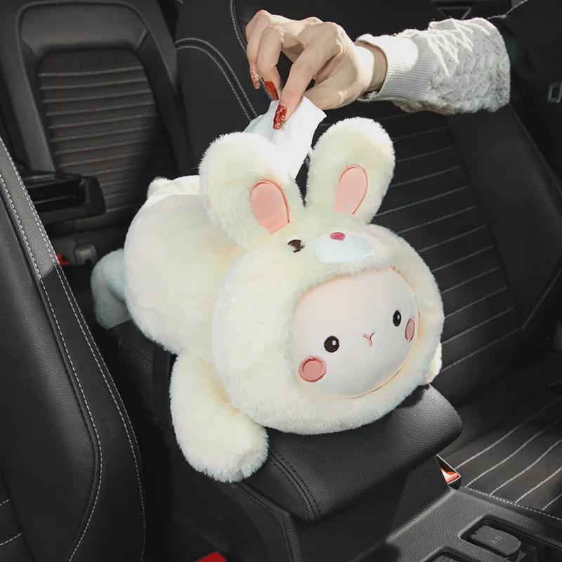 Cartoon Car Tissue Box: Rear Seat Armrest & Hanging Paper Holder - Cute Car Interior Decor