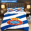 Real Sociedad Crest Design 3pcs Bedding,Including 1pc Duvet Cover And 2pcs Pillowcases Perfect for Christmas,Ideal for Bedroom, Dormitory