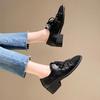 Fashion Autumn New Coarse Heel Shoes Women's Fashion Square Head Suede Front Lace-up Anti-slip Wear-resistant Low-top Shoes