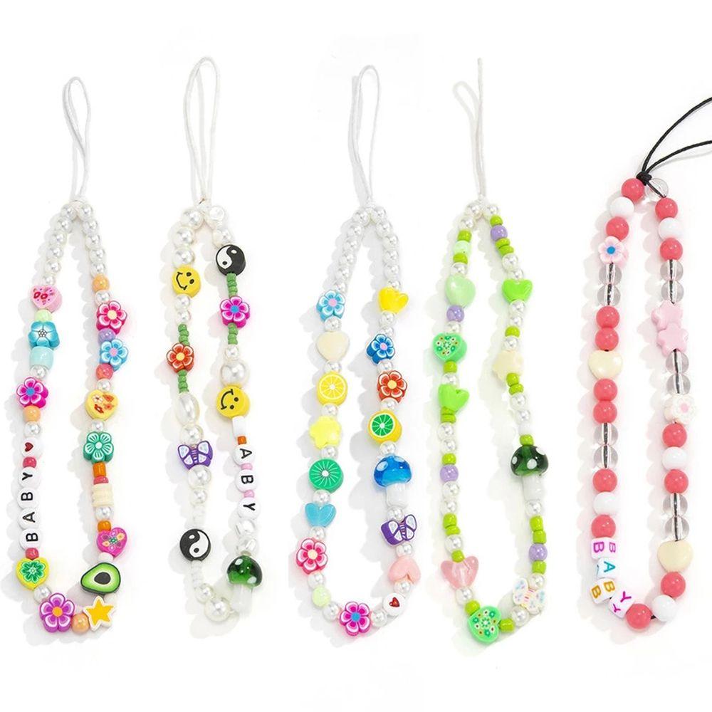 

Rope Mobile Phone Pendant Mobile Phone Straps Cellphone Strap Soft Pottery Bead Chain Phone Lanyard 01