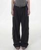 PLASMA SPHERE Kangaroo Parachute Wide Eyelet Cargo Jogger Pants_Black
