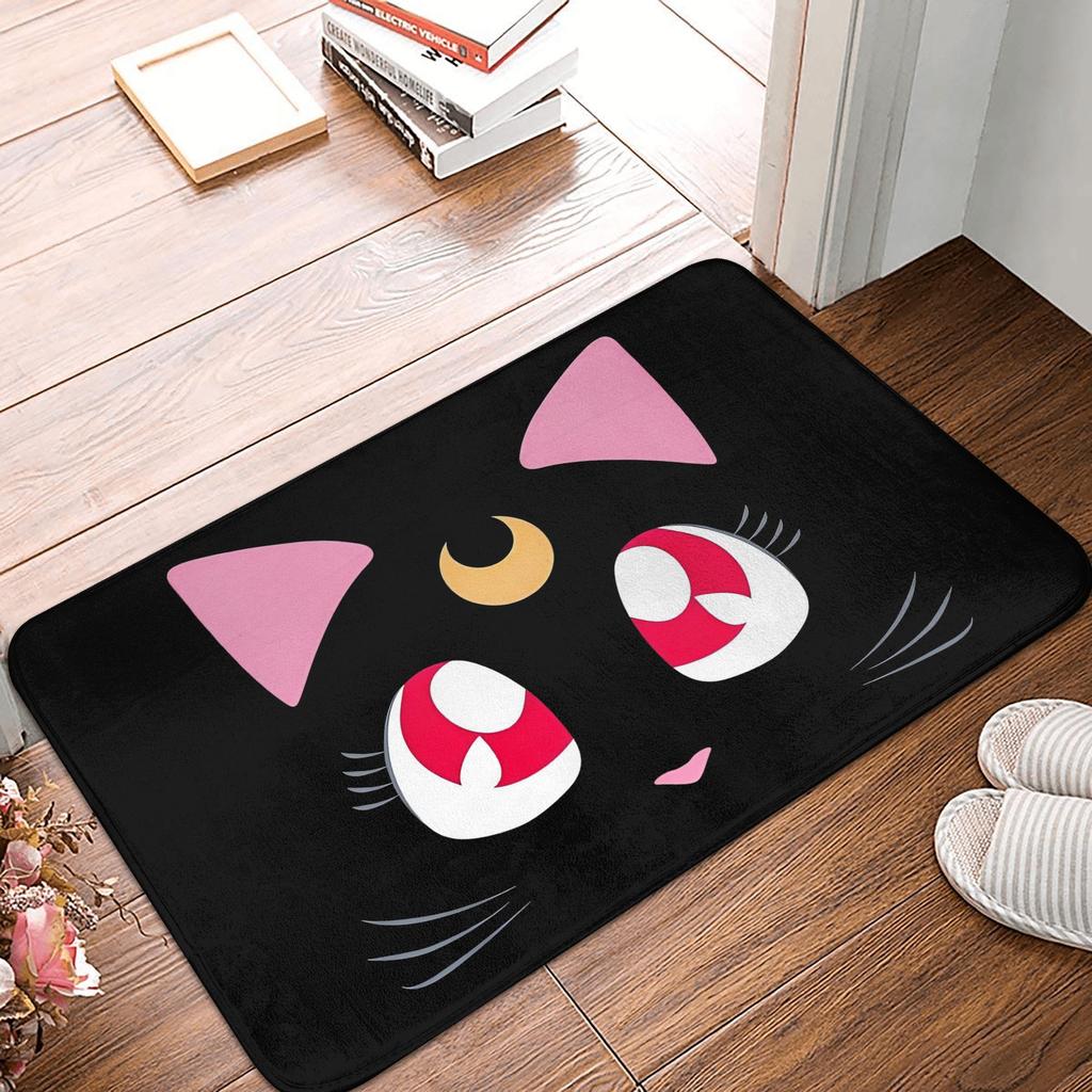 Anime Sailors Moons Luna Cat Doormat Non-Slip Entrance Bath Kitchen Floor Door Mat  Bedroom Balcony Carpet Rug