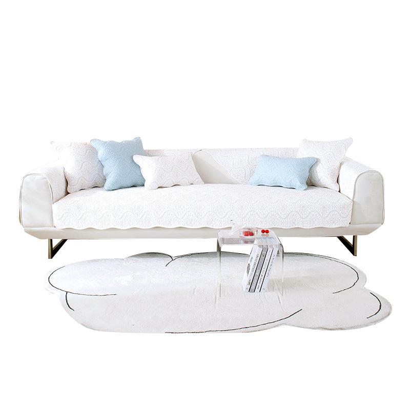 All Seasons Universal Solid Color Cotton Quilted Embroidered Sofa Cushion Modern Simple Non-slip Cotton Sofa Cushion Towel