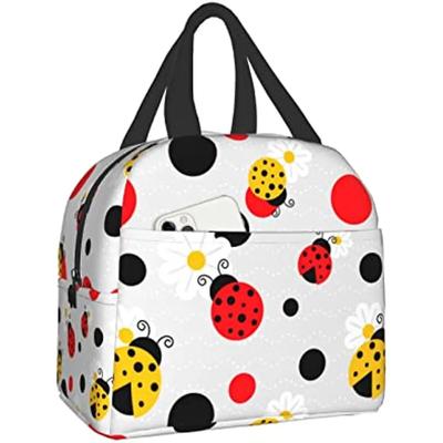 Punkte Marienkäfer Lunchbox Isolierung Lunchtasche für Frauen Männer Wiederverwendbare Lunch Tragetaschen Perfekt für Büro Camping Wandern Picknick