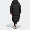 adidas W Big Baffle C Solid Logo Hooded Loose Mid-Length Puffer Jacket Women Outerwear Black HN9937
