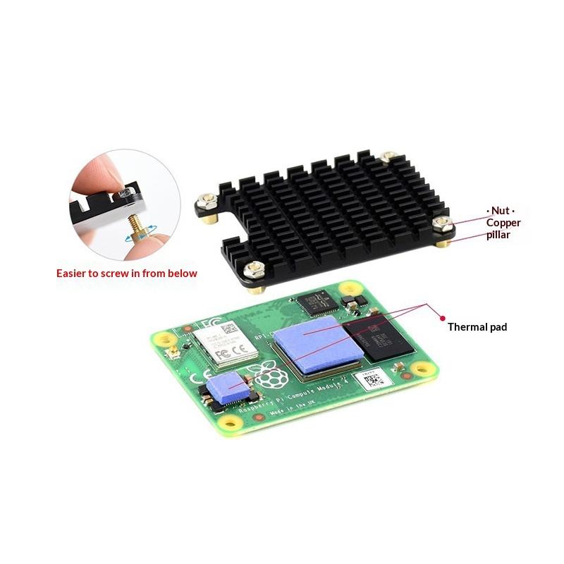 Aluminum Heatsink For CM4 Board Enhanced Reserved Hole Design With Installation Tool For Efficient Heat Dissipation