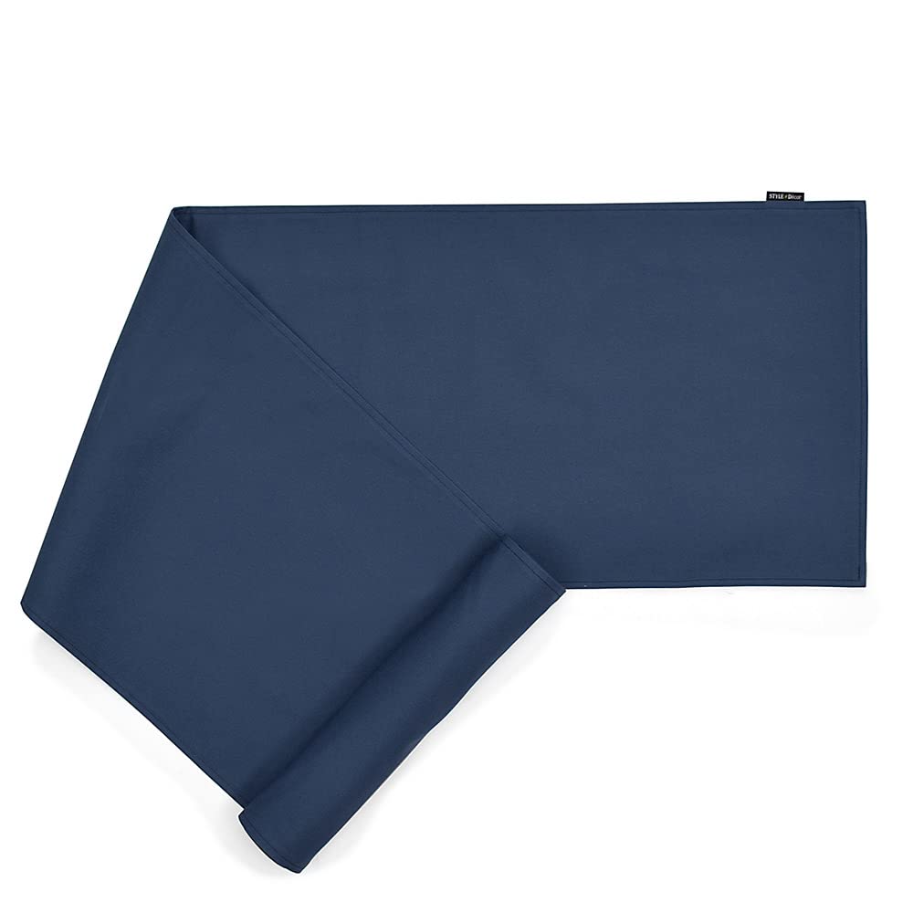 STYLE Decor Table Center X Cotton Reversible Type Plain Oxford Navy Blue W2602730 Runner/Table (30cm 210cm) 100%