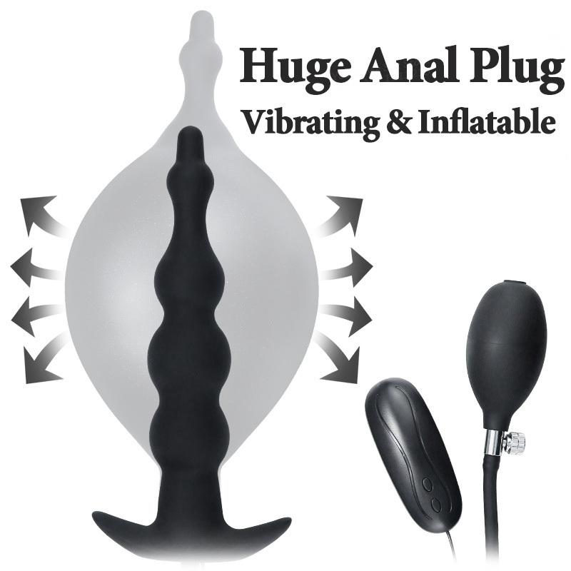 Riesiger Vibrator Aufblasbarer Analplug Dildo Pumpe Po Anus Dehner Großer Erweiterbarer Buttplug Anal Balls SM Sexspielzeug Für Frauen Männer Gay