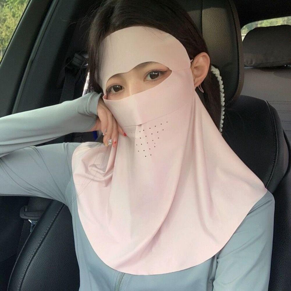 Sun Protection Mask Seamless Removable Mask UV Protection Long Veil Face Mask