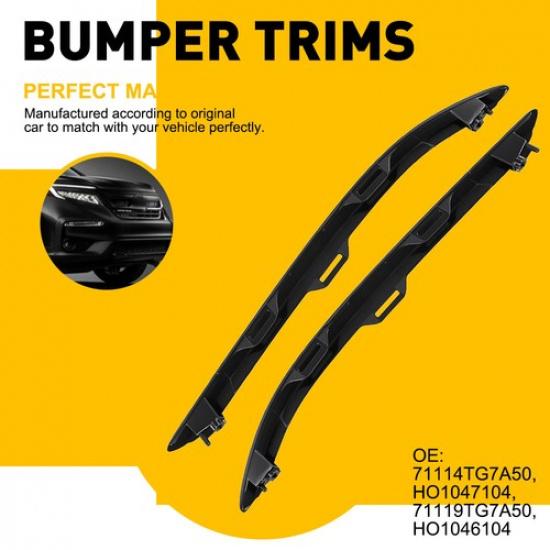 Front Driver Passenger Bumper Trims Black For Honda Pilot - Genuine