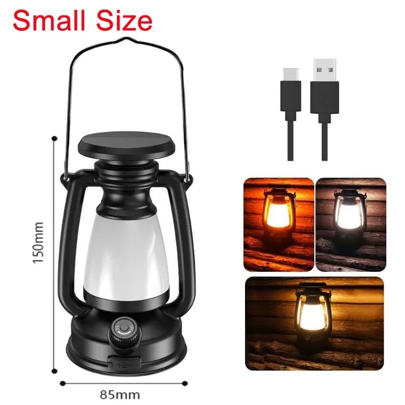 

Солнечный и USB аккумуляторный фонарь для кемпинга Портативные фонари для кемпинга Подвесной светильник для палатки Плавная регулировка яркости Type-c Charging