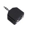 3.5mm Audio Splitter Block-shaped Stable Transmission PVC Couple Earphone Converter for Phones