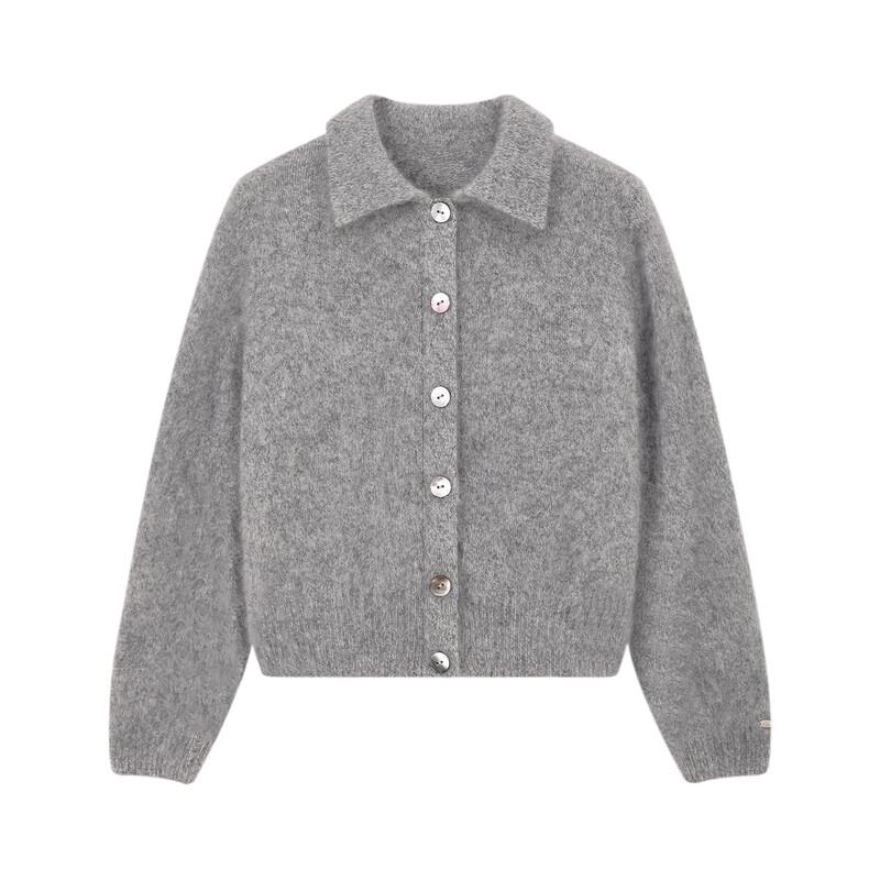 ELLE KIDS Girls' Cloud-Feel Wool Blend Lapel Cardigan