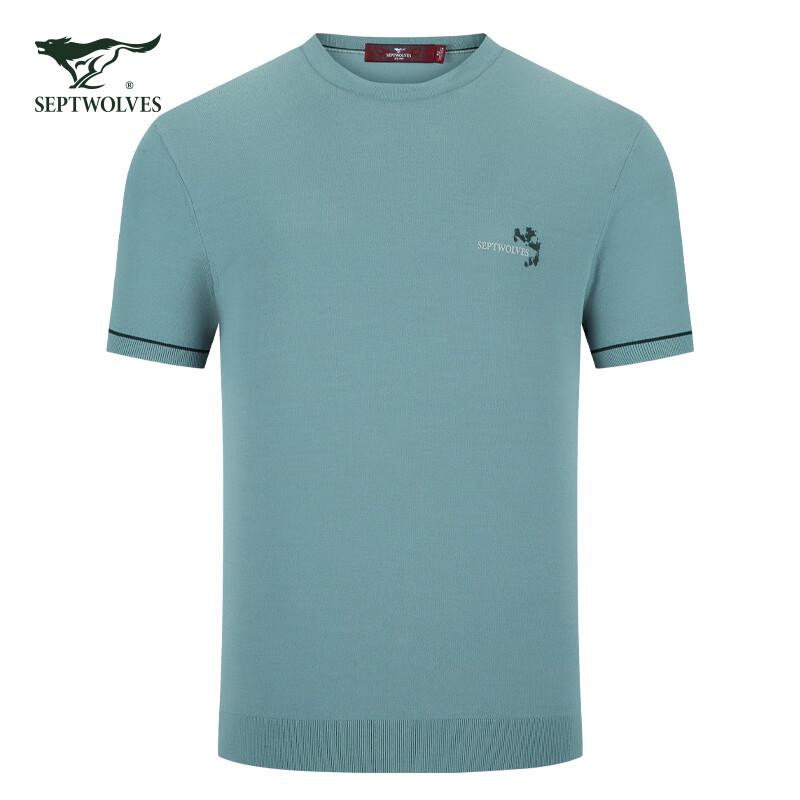 SEPTWOLVES Men's Printed Short Sleeve Round Neck T-Shirt