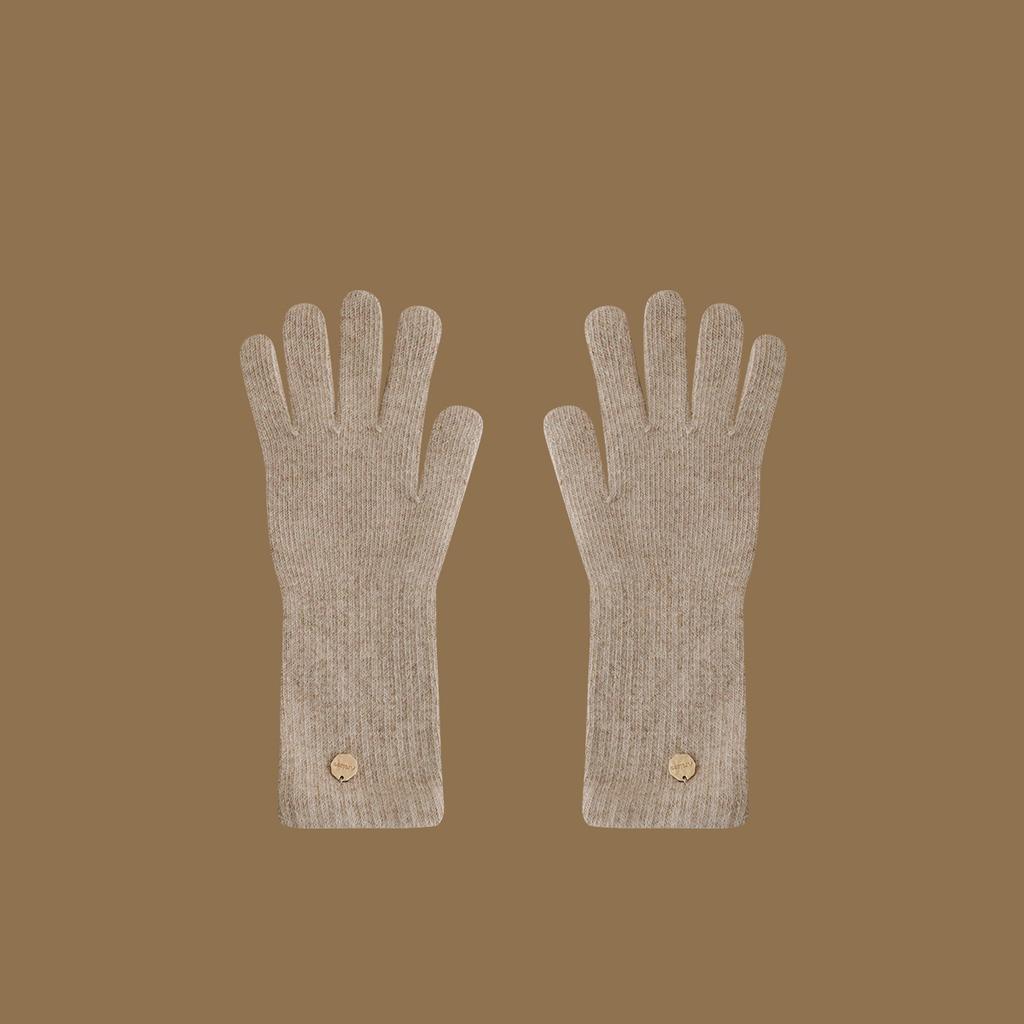 Outdoor Windproof Long Wrist Protecting Knitted Gloves with Wool  Warm Fingertips and Touch Screen for Girls