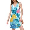 Women's Bohemian Leisure Temperament Seaside V-Neck Slit Print Dress