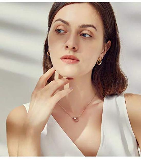 Support Special 18K Gold Gold Ring Pink Matchmaking [Japan Price] Women's Necklace, (14K Coated), Pendant, Gold, Clavicle, Elegant, Simple, Classic,