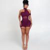 New European and American style summer solid mesh patchwork personalized street high-waisted slim-fit hip-hugging dress