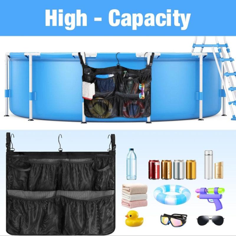 Durable Polyester Large Mesh Organizer Versatile Outdoor Pool & Bath Toy Storage Hanging Bag for All Ages