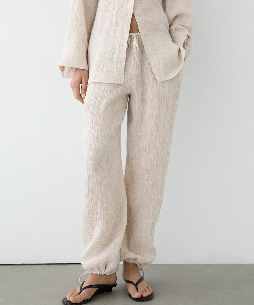 Masimodutti 100% Linen Sarouel Pants