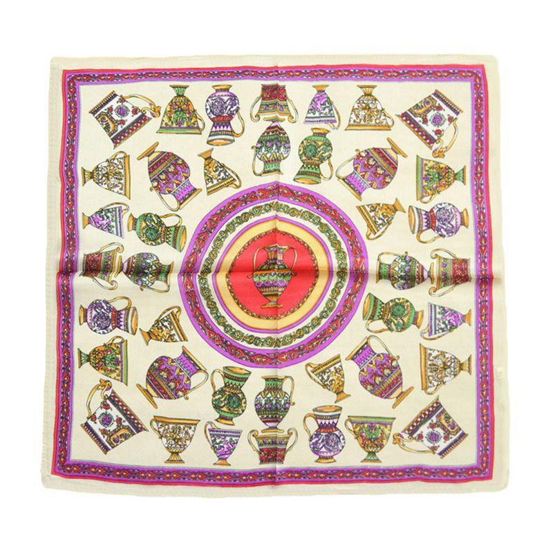 Tony&Candice 100% Silk Scarf Square Women 53*53CM  Scarves Ladies Ring&Wrap Oil Pattern Luxury Style  Soft Satin Neckerchief