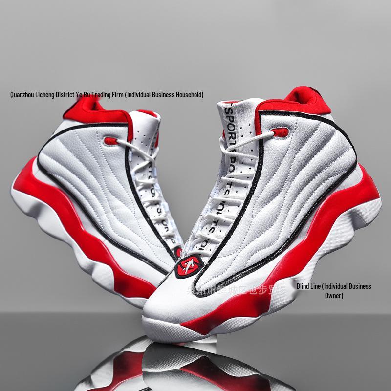 Sneakers de Baschet AJ13 High-Top - Piele Unisex, Pantofi Casual cu Talpă Groasă