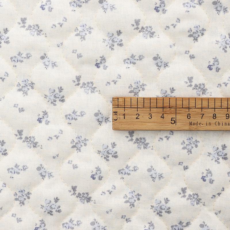 0.5m/1m/2m Blue Small Floral Thicken Quilting with Cotton Fabric for Children's Clothing Winter Blankets DIY Clothing Fabrics