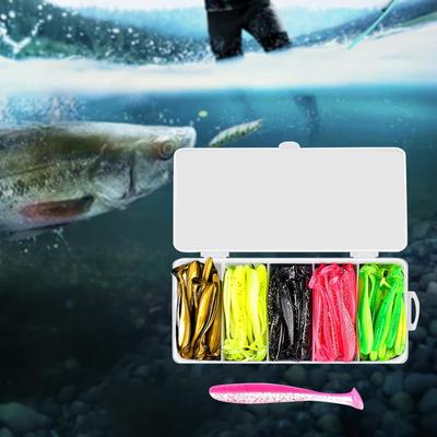 100 Stück Weichköder Swimbaits Künstlich Fischer Geschenk Lebhafte Köder Angeln auf Barsch