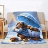 puppies in the snow Printed Blanket Children Adult Blanket Soft Warm Bedding for Bed Sofa Outdoor Travel Cover Blanket Cobertor