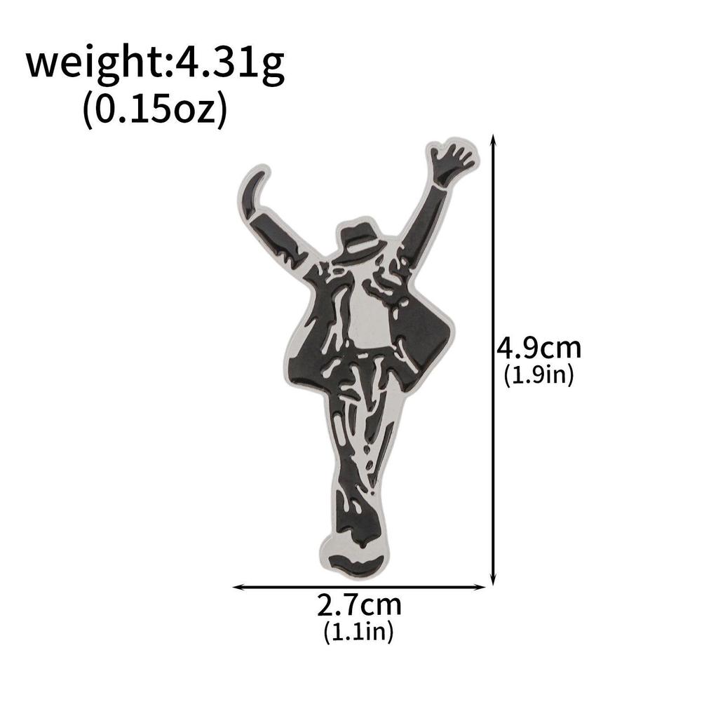 Michael Jackson Dance King Enamel Dangle Earrings