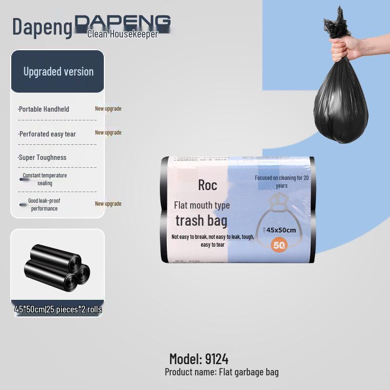 

Durable Silver Kitchen Trash Bags: Vest-Style, Large, Economical for Home or Office Use