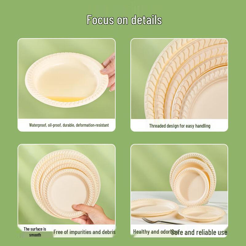 Eco-Friendly Biodegradable Corn Starch Disposable Round Plates
